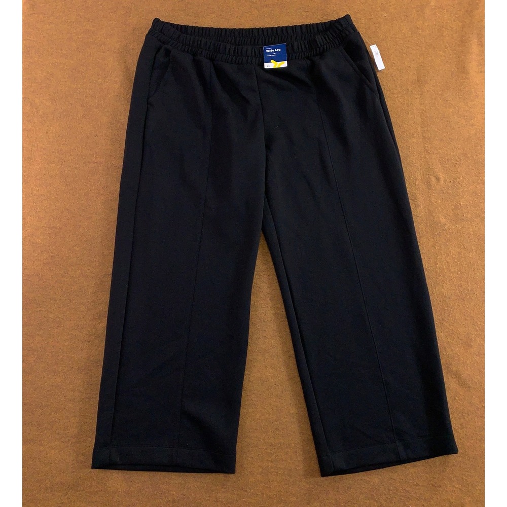 Old Navy Women 2X Black Bounce Fleece Wide Leg High Rise Active Pants NWT